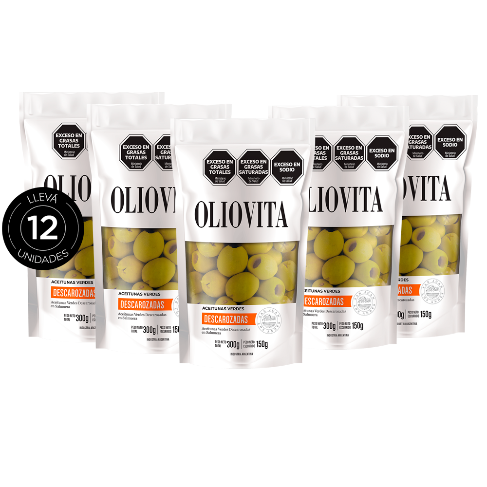 Oliovita Aceitunas Verdes Descarozadas Doypack x12 Unidades