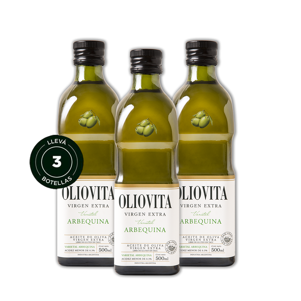 Oliovita Arbequina 500ml x 3u. - Aceite de Oliva Virgen Extra