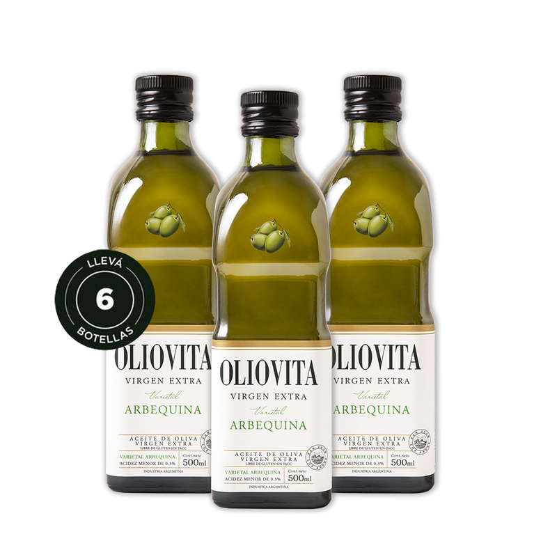 Oliovita Arbequina 500ml x 6u. - Aceite de Oliva Virgen Extra