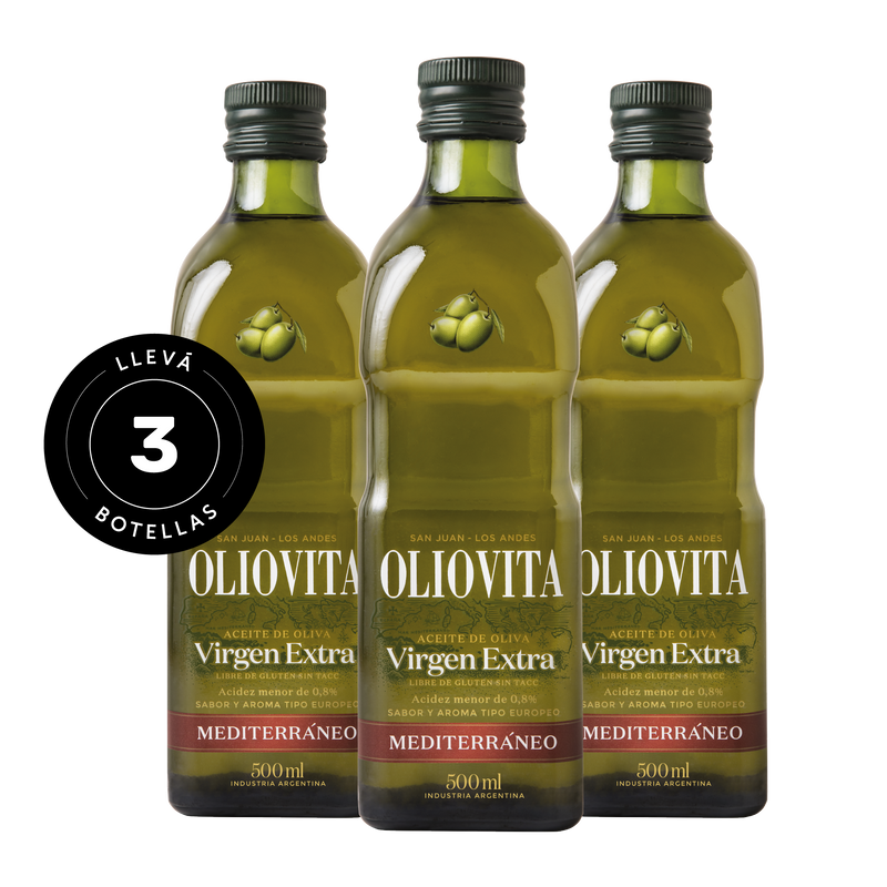 Oliovita Mediterráneo 500ml x 3u. - Aceite de Oliva Virgen Extra